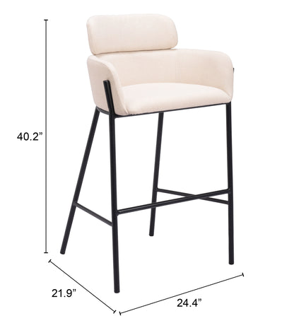 Bar Height Stools – Elegant Beige Seat with Sturdy Legs