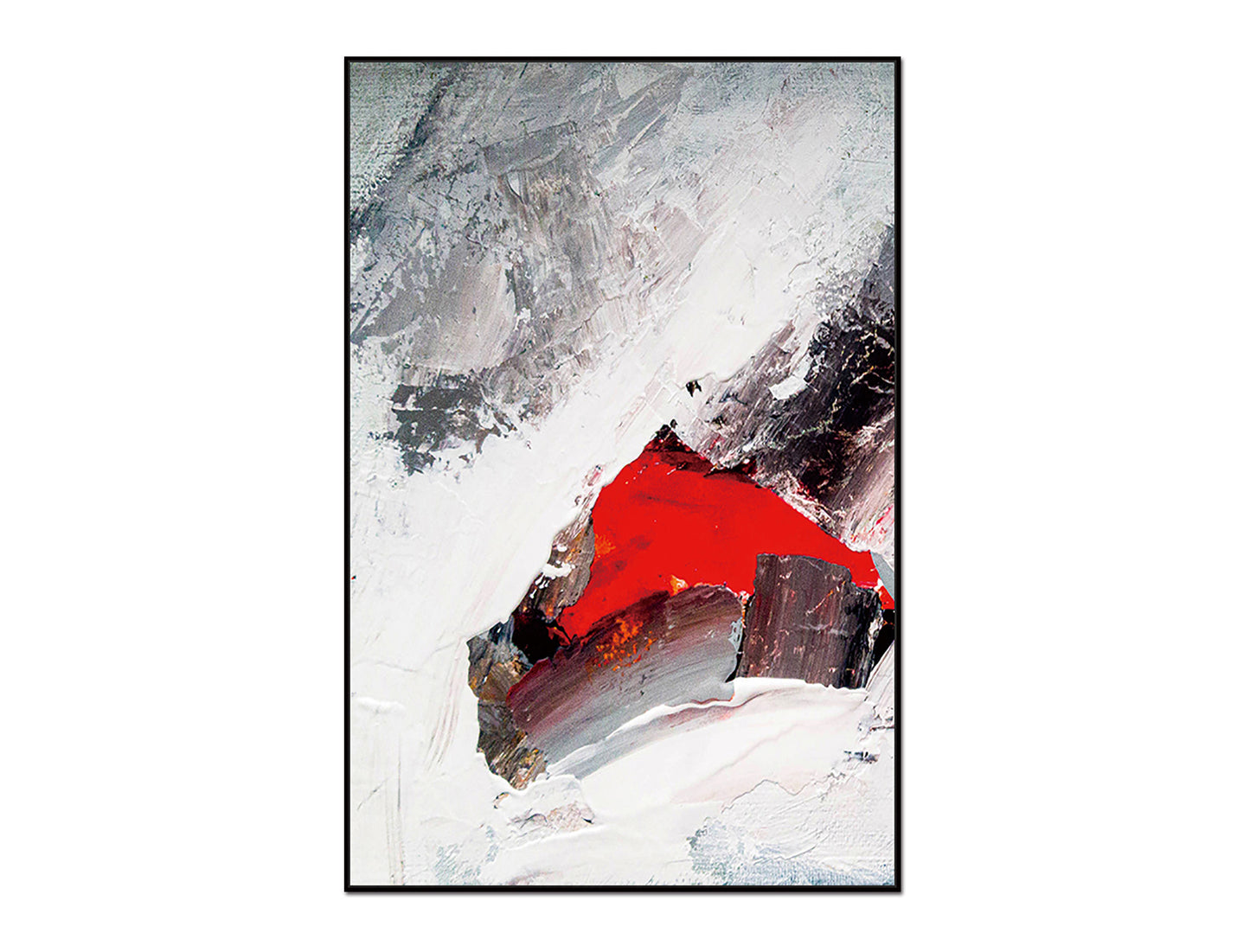 Rojo 40" x 60" Canvas Wall Art in Red, Black & White by Whiteline Modern Living