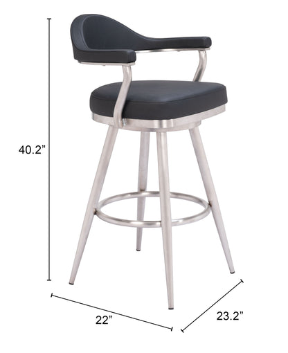 Swivel Counter Stools –Upholstered Keppel Stool in Brown