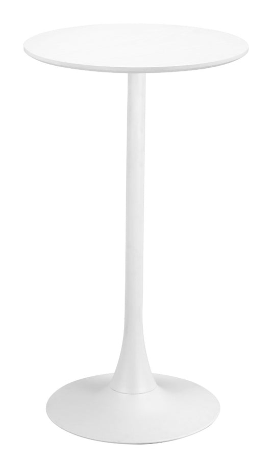 Auray White Bar Table – Modern Counter-Height Table for Kitchen or Home Bar