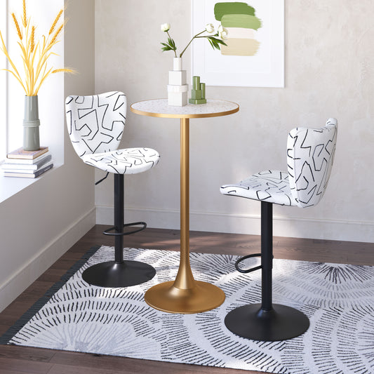 Bite Bar Table in Beige and Gold – Modern High-Top Accent Table