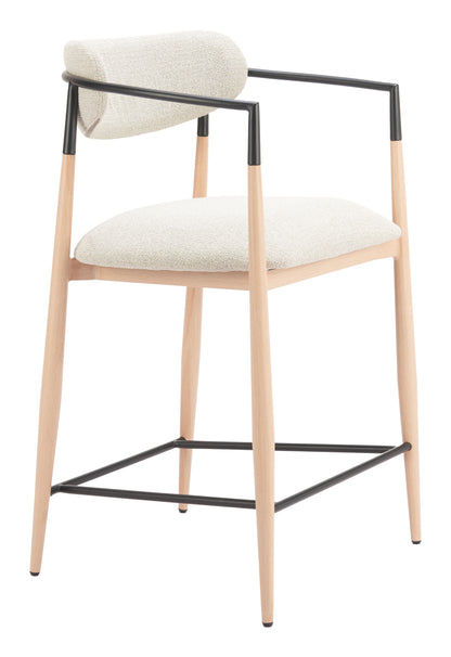 Equinox Counter Stool in Oyster Gray & Natural – Modern Upholstered Bar Chair