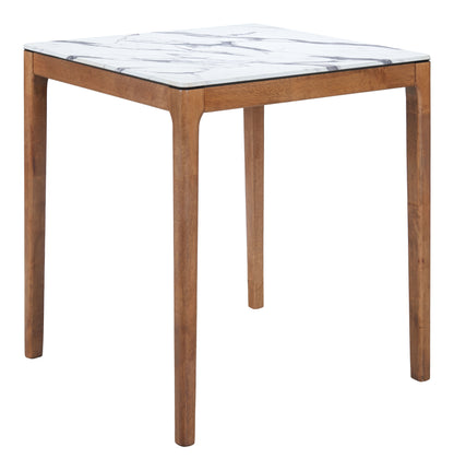 Eva Counter Table in White – Modern Faux Marble Counter-Height Table