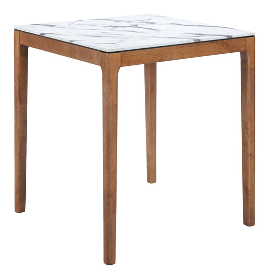 Eva Counter Table in White – Modern Faux Marble Counter-Height Table