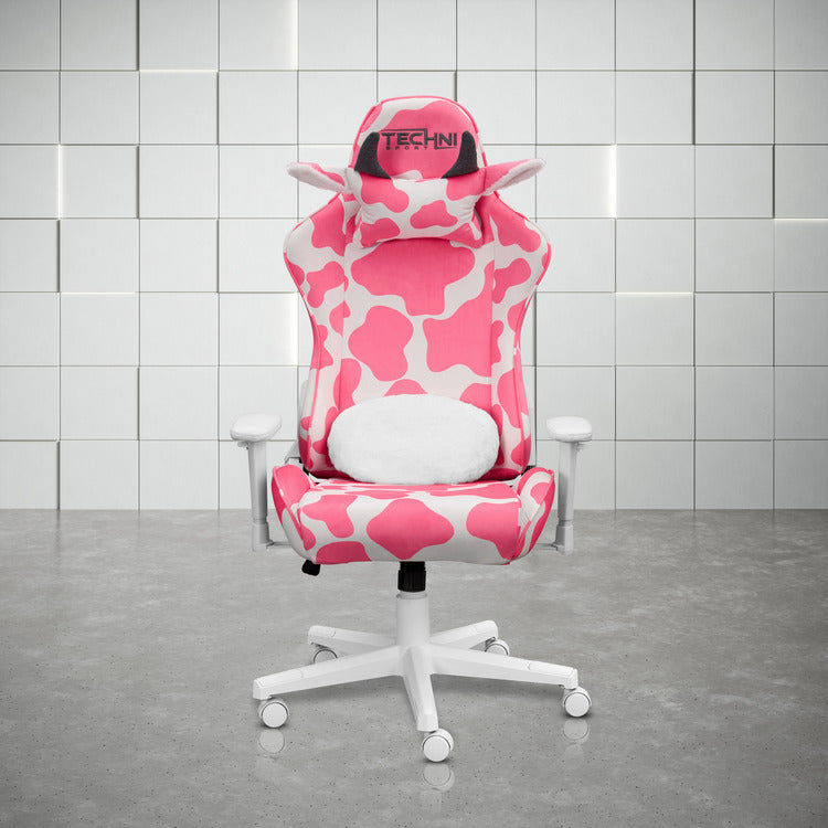 TS85 Lavender COW Series Gaming Chair, Pink