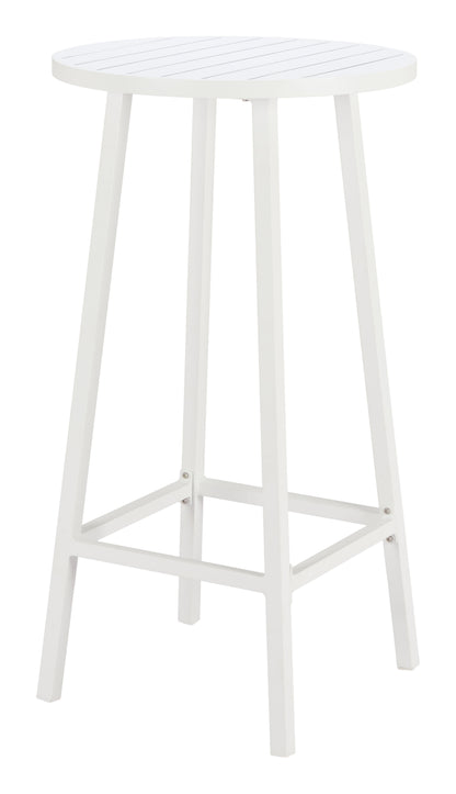Ren Outdoor Bar Table in White – Modern Aluminum Patio Table