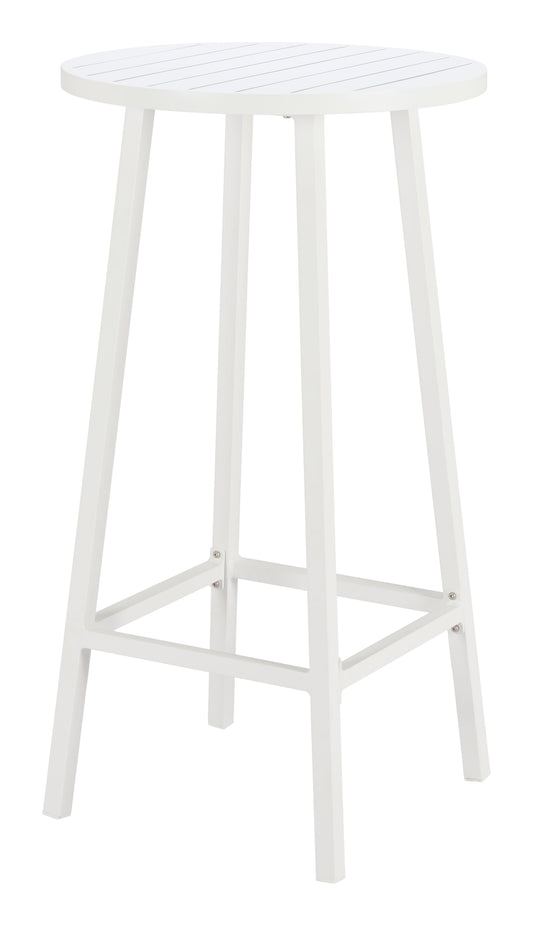 Ren Outdoor Bar Table in White – Modern Aluminum Patio Table