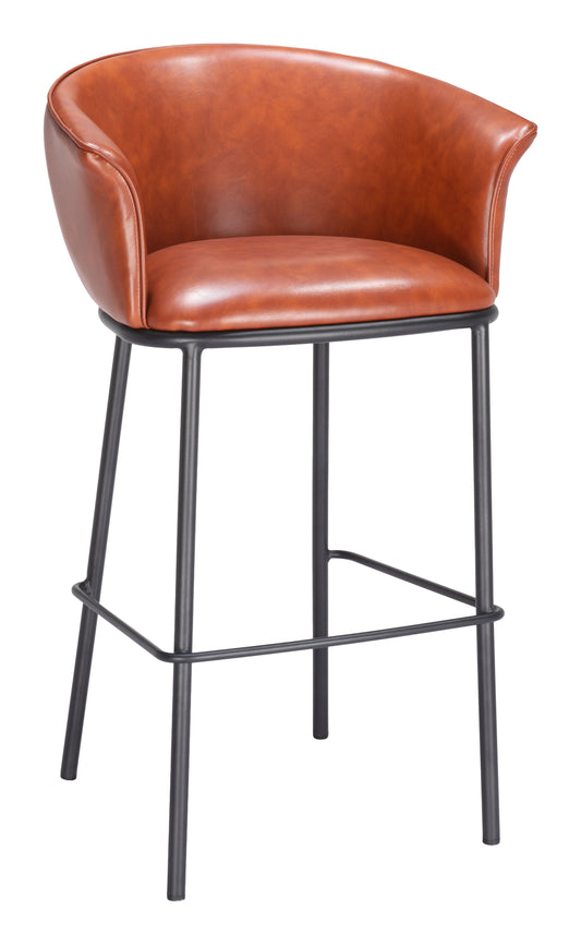 Kitchen Counter Stool –Garston Brown Bar Chair with Back