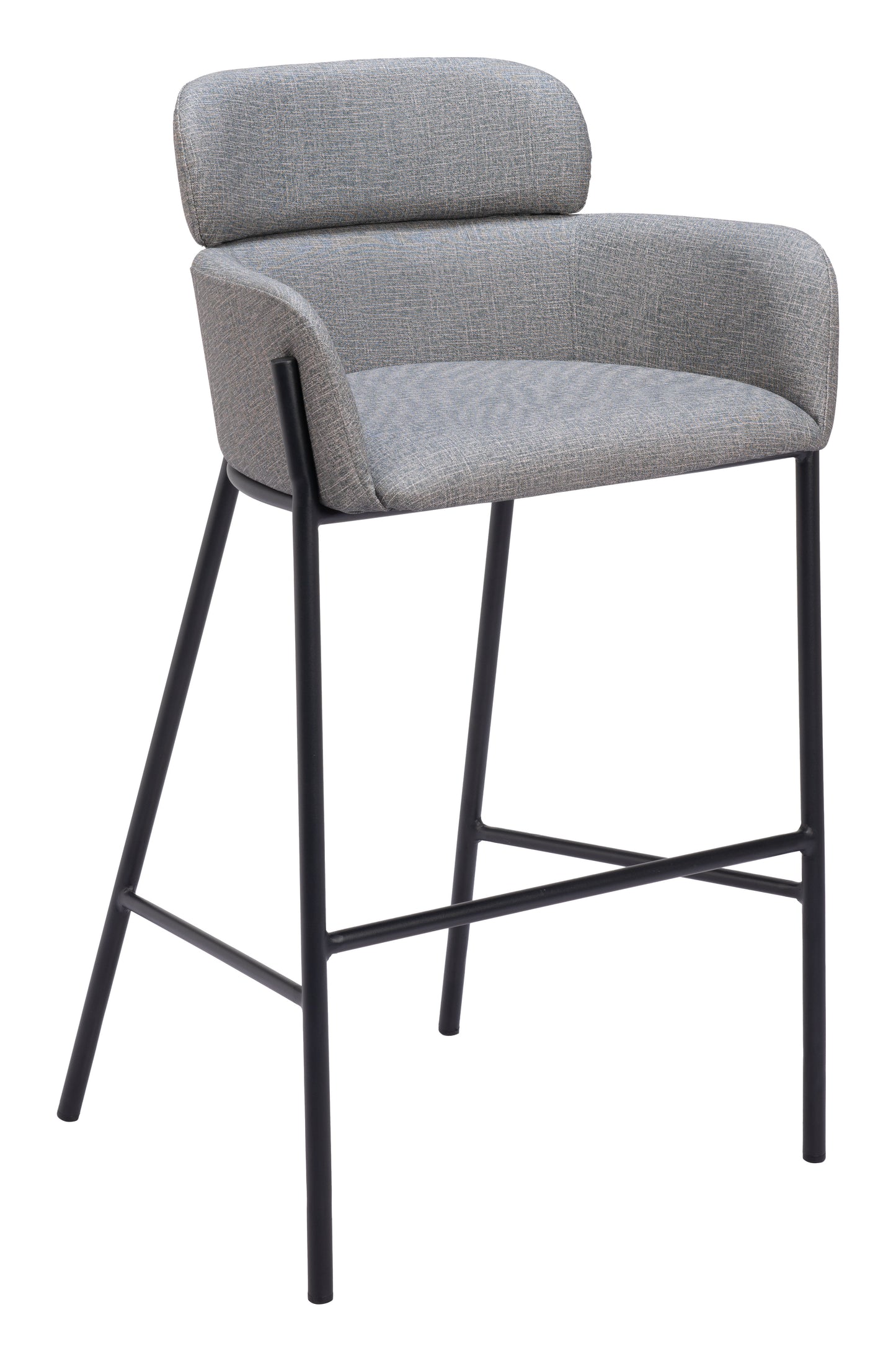 High Bar Stools – Bremor Slate Gray with Padded Seat & Metal Legs