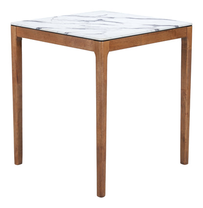 Eva Counter Table in White – Modern Faux Marble Counter-Height Table