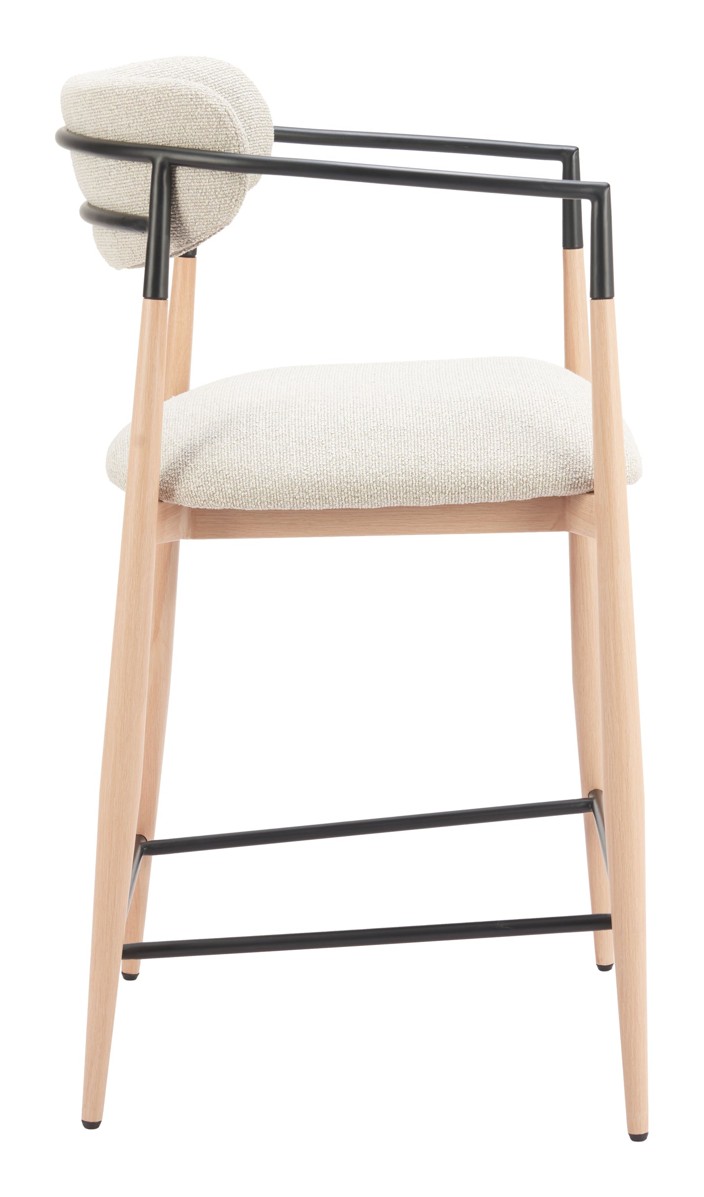 Equinox Counter Stool in Oyster Gray & Natural – Modern Upholstered Bar Chair