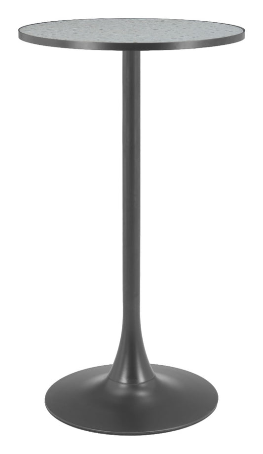 Bite Gray & Black Bar Table – Modern Terrazzo-Style High-Top with Steel Frame