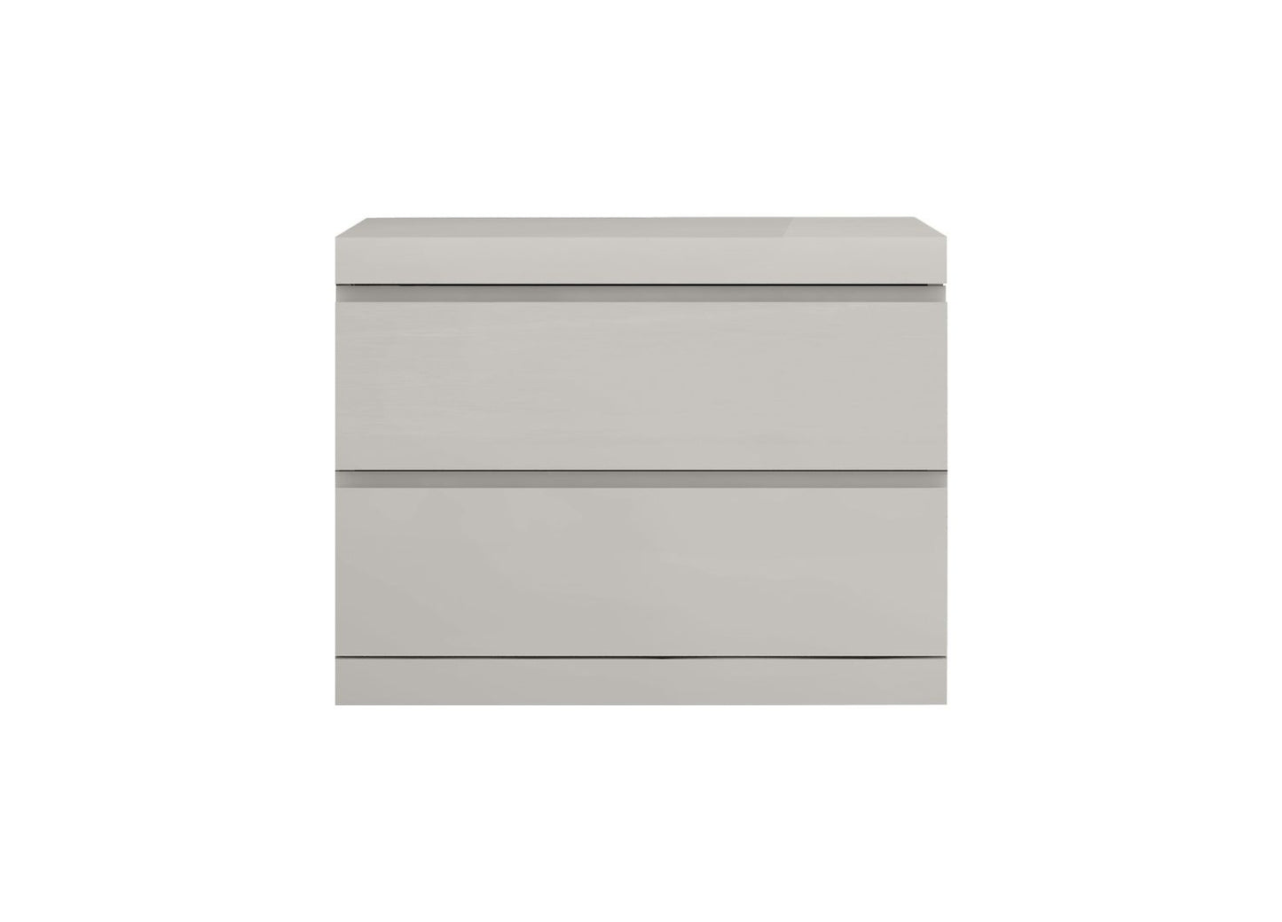 Anna 24" Nightstand in High Gloss Light Grey Finish by Whiteline Modern Living