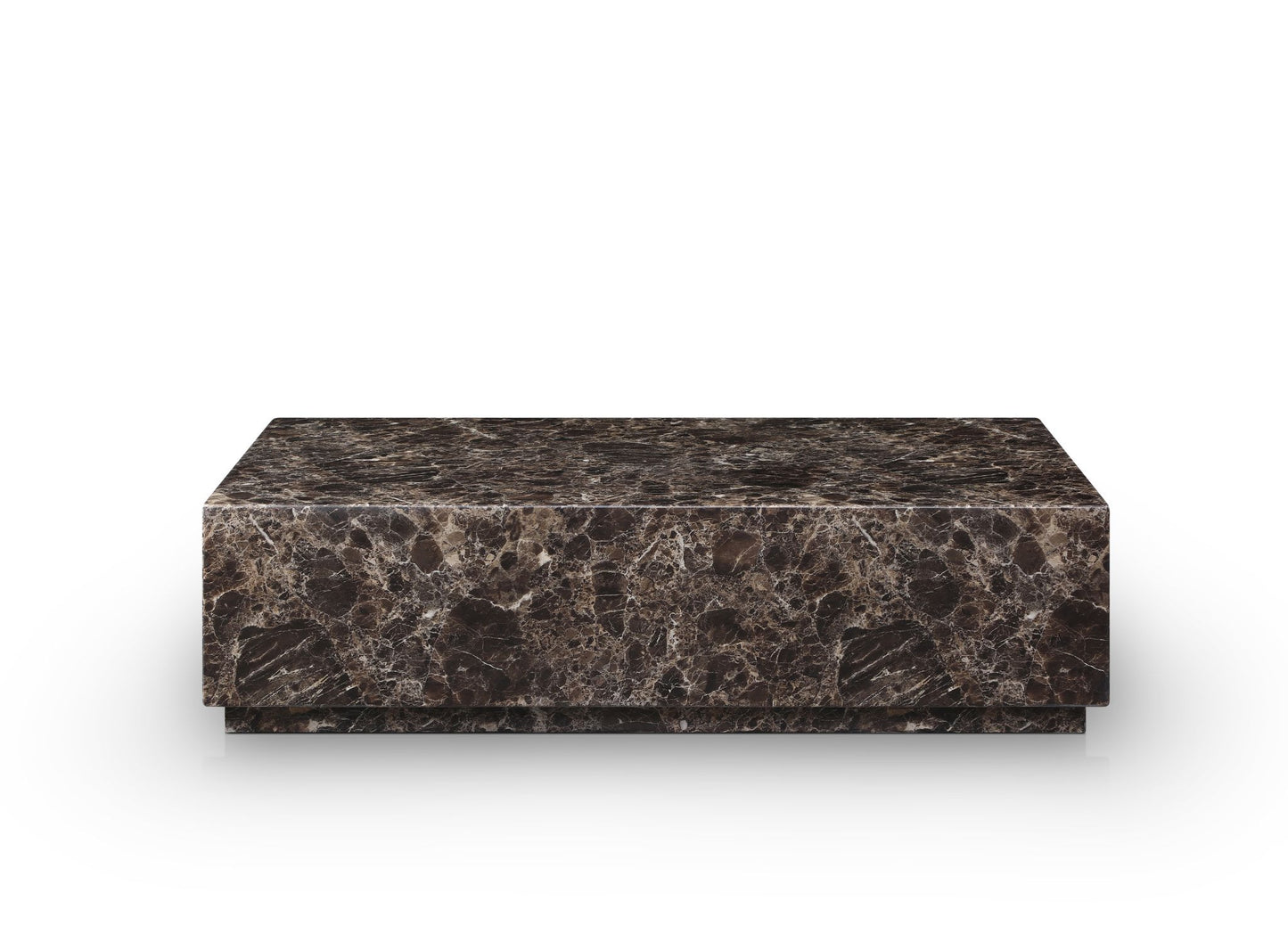 Iris Coffee Table w/ Casters High Gloss Dark Emperador Marble by Whiteline Modern Living