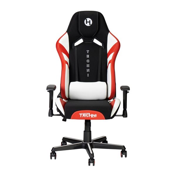 Techni Sport TSF72 Echo Gaming Chair - Black with Red and White