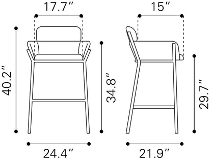 Bar Height Stools – Elegant Beige Seat with Sturdy Legs