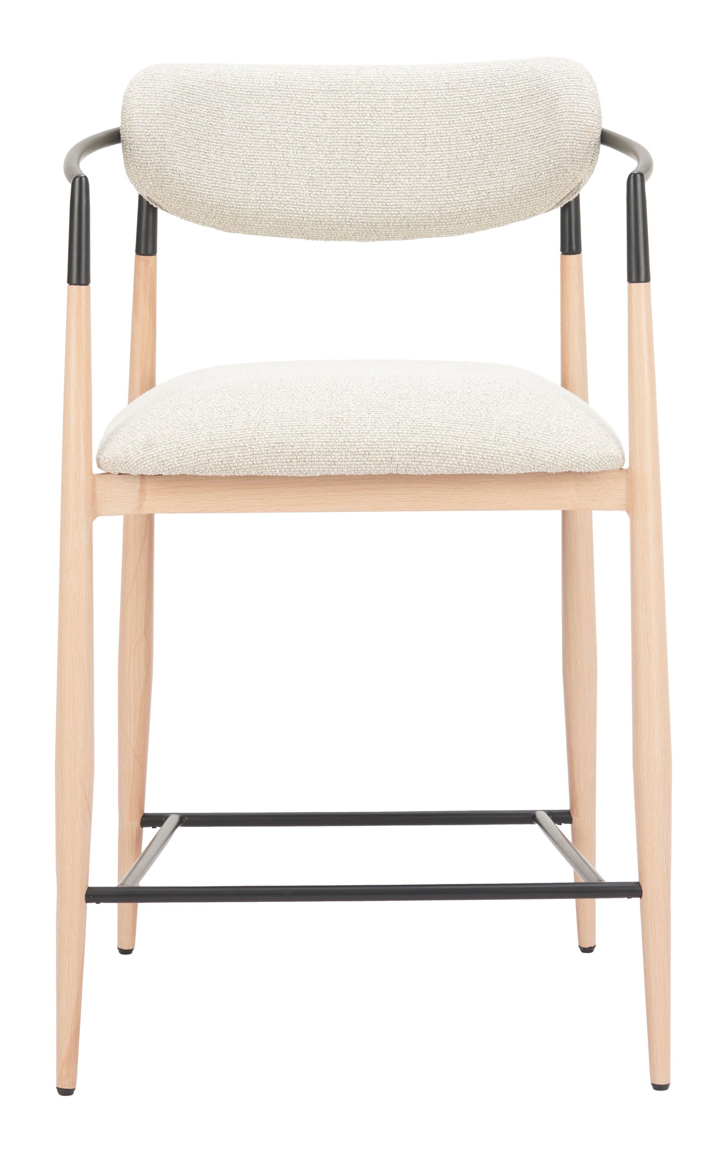 Equinox Counter Stool in Oyster Gray & Natural – Modern Upholstered Bar Chair