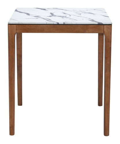 Eva Counter Table in White – Modern Faux Marble Counter-Height Table
