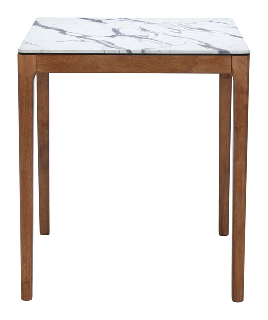Eva Counter Table in White – Modern Faux Marble Counter-Height Table