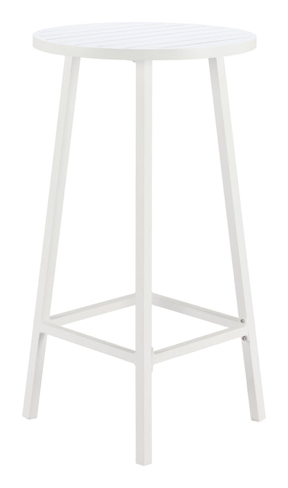 Ren Outdoor Bar Table in White – Modern Aluminum Patio Table