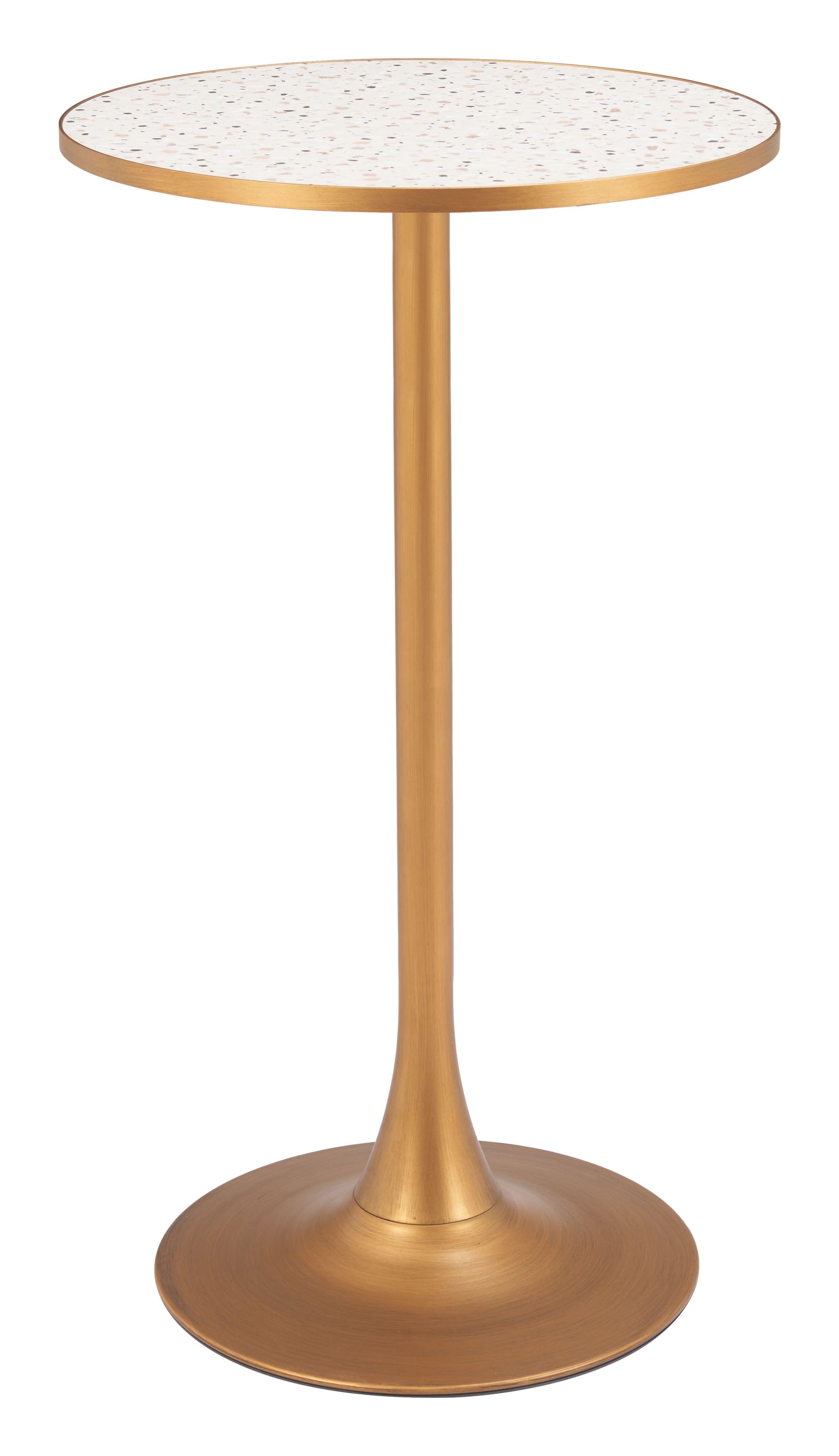 Bite Bar Table in Beige and Gold – Modern High-Top Accent Table