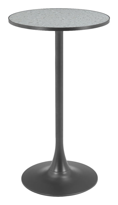 Bite Gray & Black Bar Table – Modern Terrazzo-Style High-Top with Steel Frame