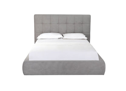 Dexter Queen Bed in Tufted Grey Fabric by Whiteline Modern Living