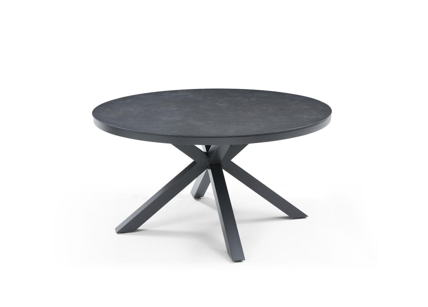 Kassey 55" Round Outdoor Dining Table in Glass, Ceramic & Dark Grey Metal by Whiteline Modern Living