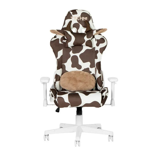 Techni Sport TS85 Brown Cow Series Gaming Chair with Memory Foam Seat