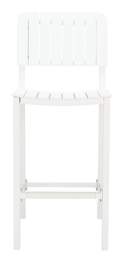 Kayu Outdoor Barstool in White – Modern Aluminum Patio Seating