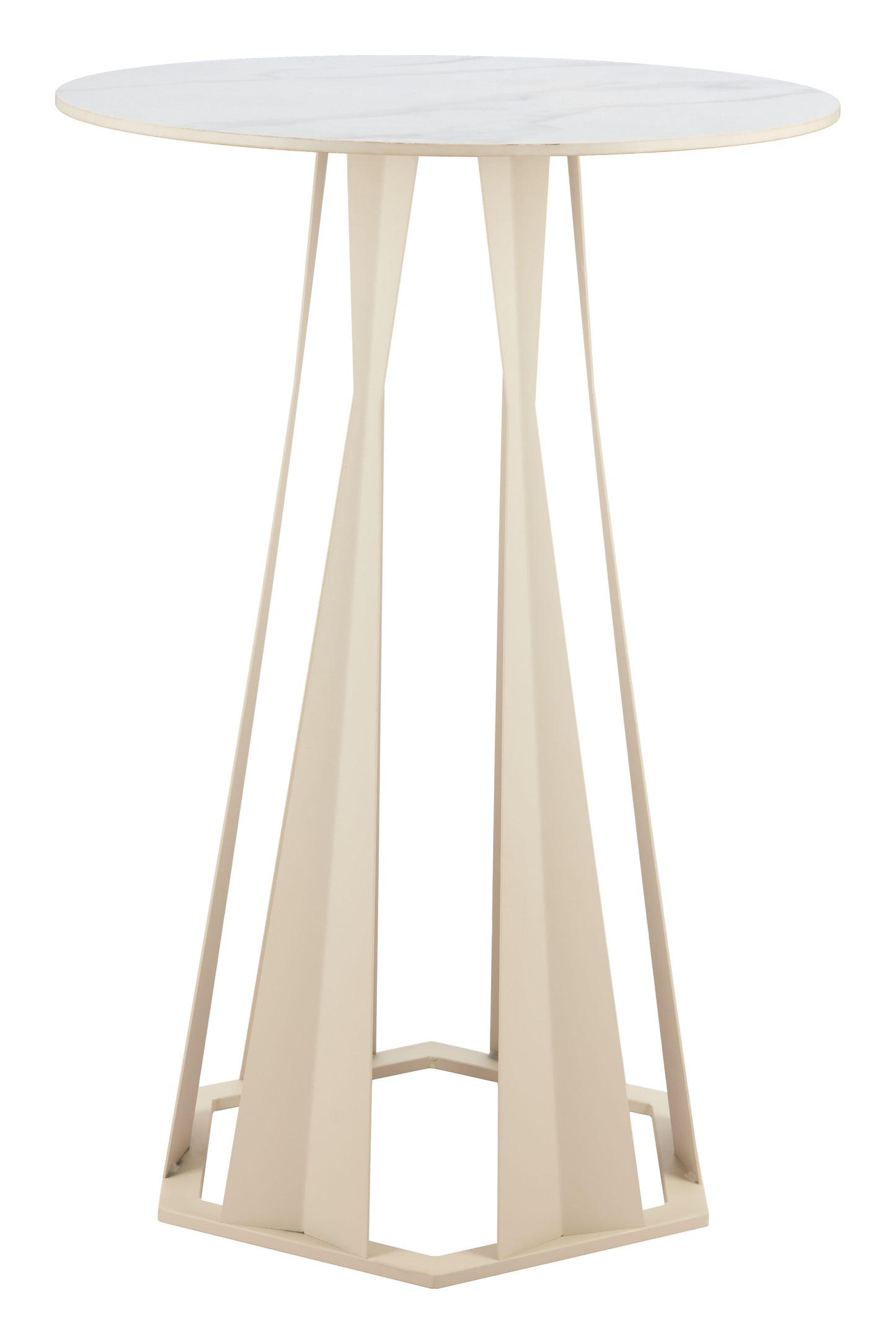 Axis Bar Table in White – Modern Faux Marble Bar-Height Table