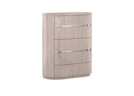 Waves Chest in High Gloss Beige Angley Finish by Whiteline Modern Living