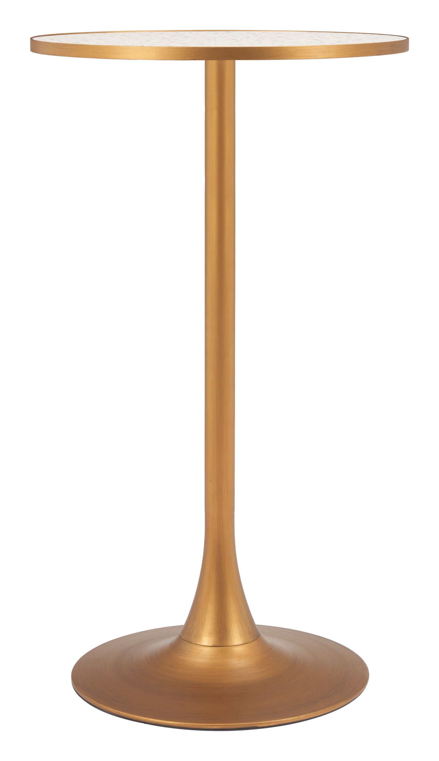 Bite Bar Table in Beige and Gold – Modern High-Top Accent Table