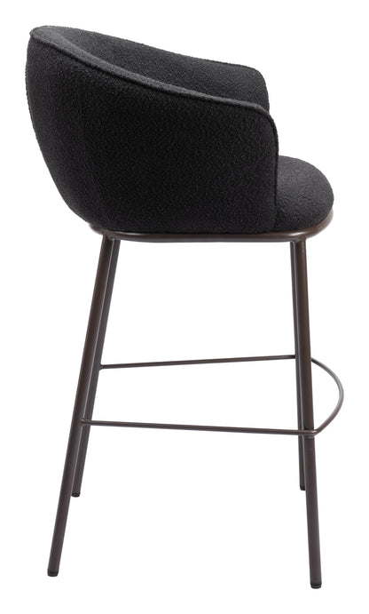 Counter Height Bar Stools – Essen Black Faux Leather with Bronze Legs