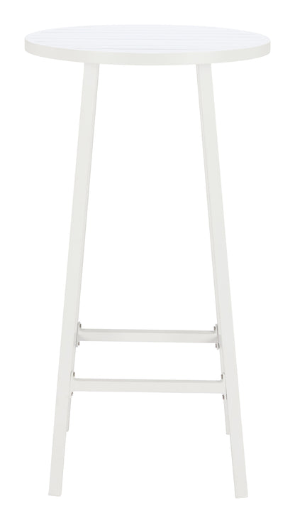 Ren Outdoor Bar Table in White – Modern Aluminum Patio Table