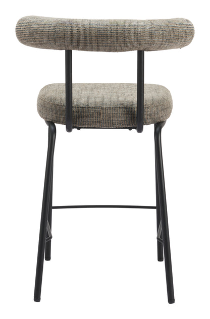 Kede Counter Stool in Green Tweed – Modern Chenille Fabric Kitchen & Bar Chair
