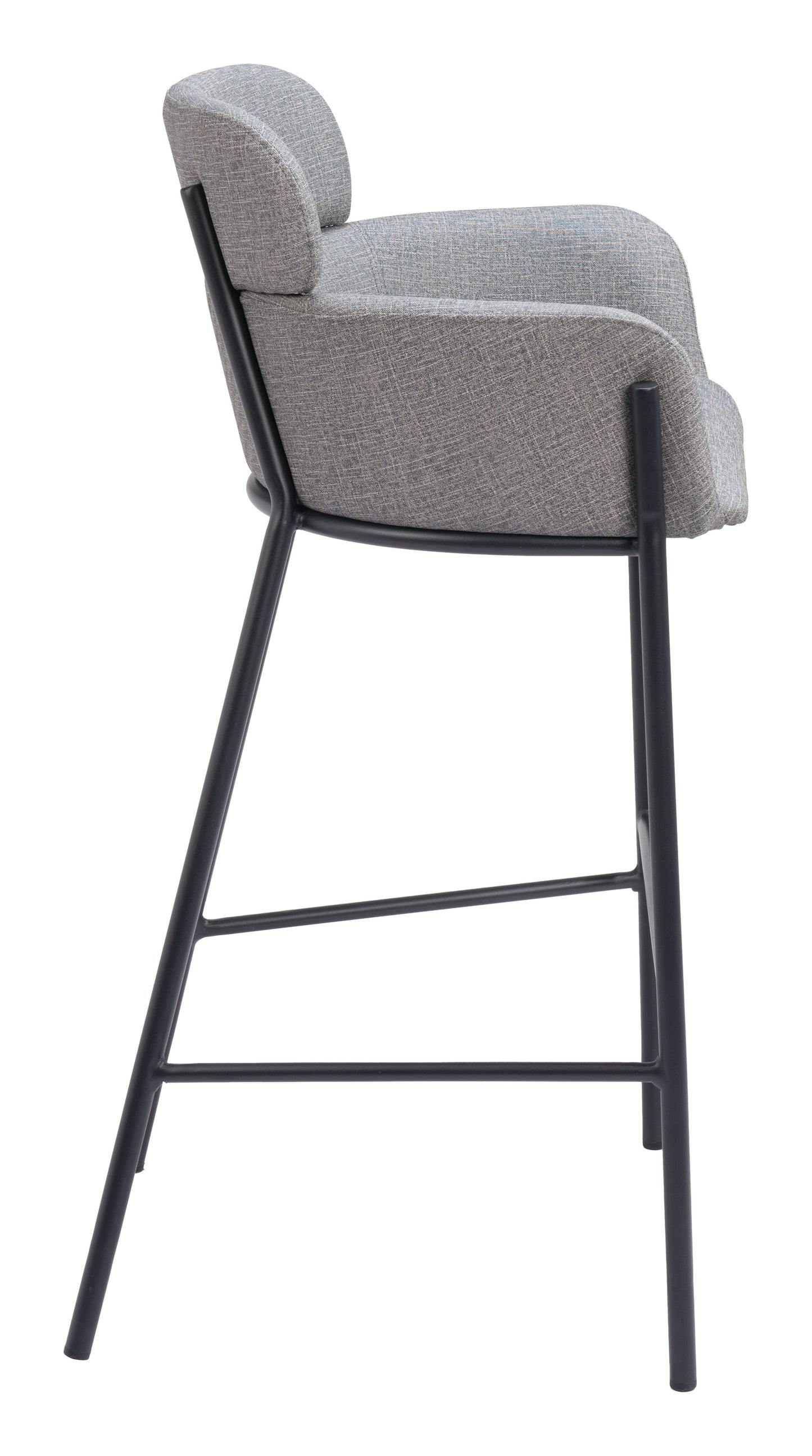 High Bar Stools – Bremor Slate Gray with Padded Seat & Metal Legs