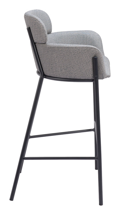High Bar Stools – Bremor Slate Gray with Padded Seat & Metal Legs