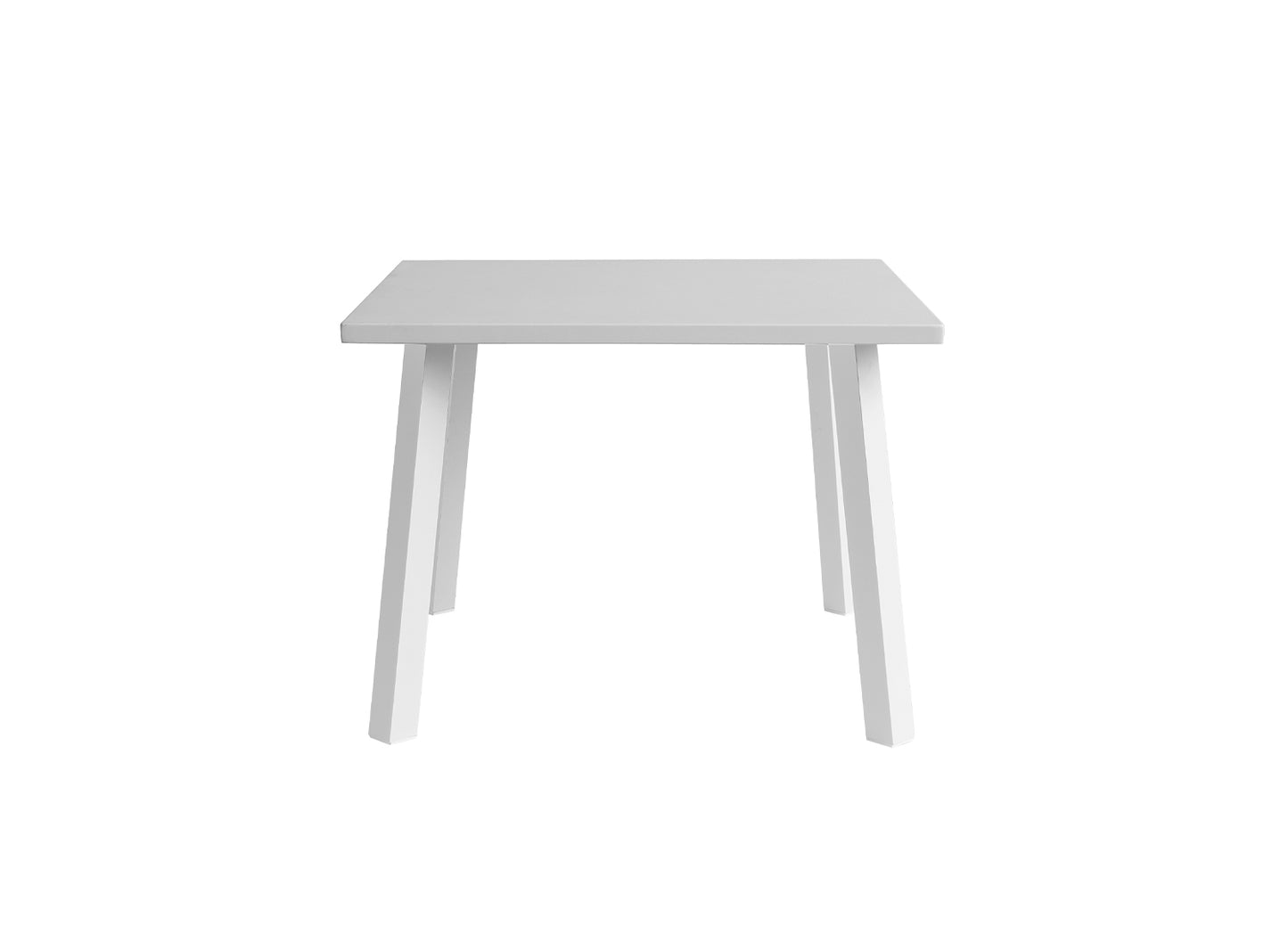 Rio Indoor Outdoor 39" Square Dining Table in White Aluminum by Whiteline Modern Living