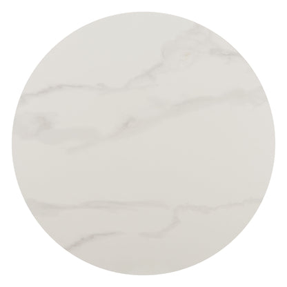 Axis Bar Table in White – Modern Faux Marble Bar-Height Table