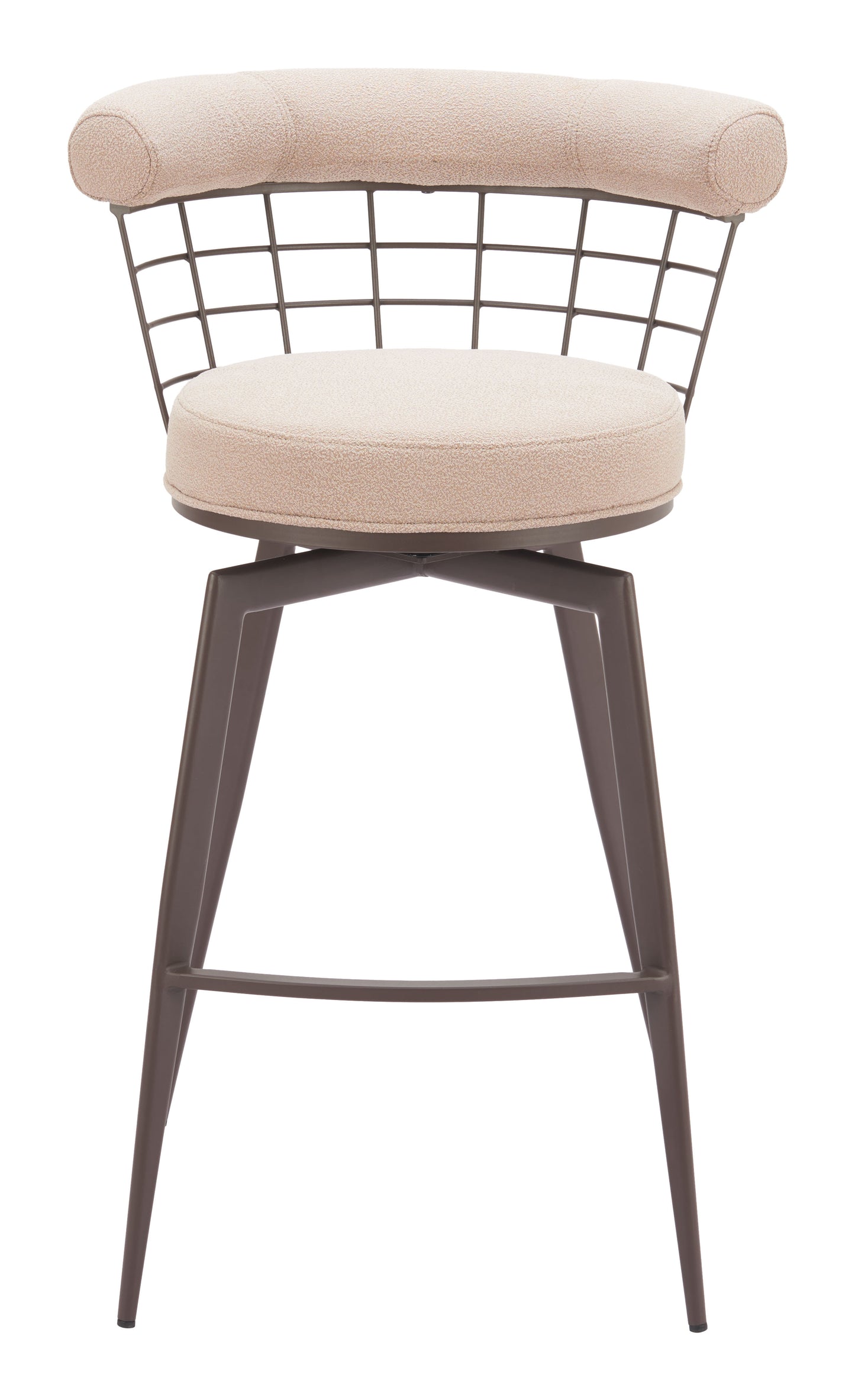 Outdoor Bar Stools – Brown Swivel Seat with Footrest