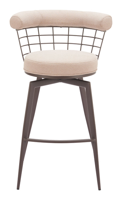 Outdoor Bar Stools – Brown Swivel Seat with Footrest