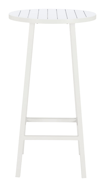 Ren Outdoor Bar Table in White – Modern Aluminum Patio Table