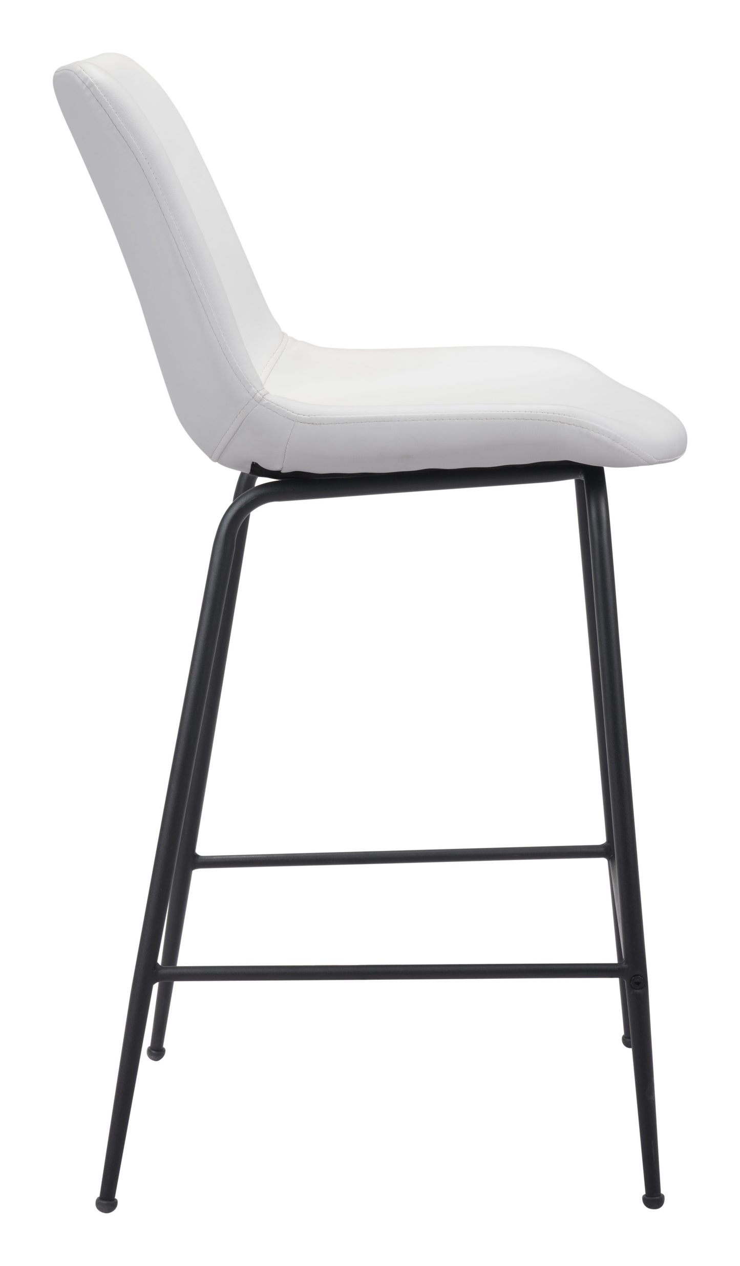 Byron Counter Stool in White – Modern Faux Leather Kitchen & Bar Chair
