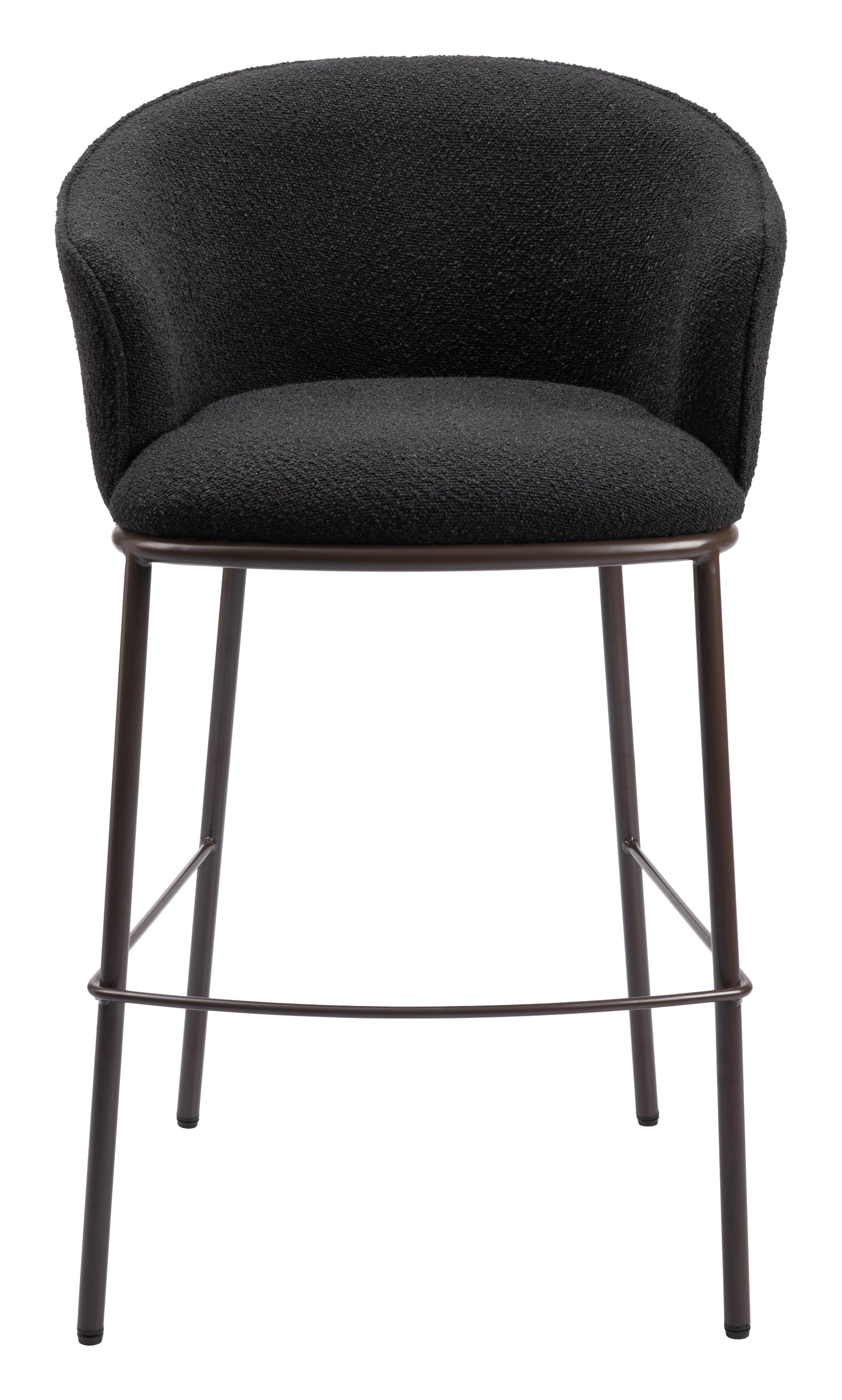 Counter Height Bar Stools – Essen Black Faux Leather with Bronze Legs