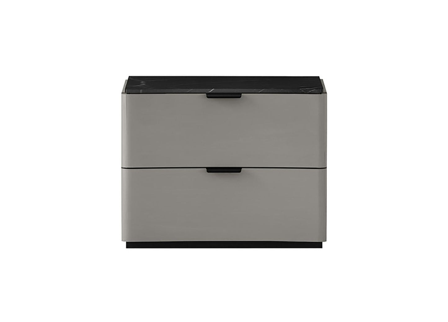 Massimo Nightstand in Dark Grey w/ Black & White Marble Texture Lacquer by Whiteline Modern Living