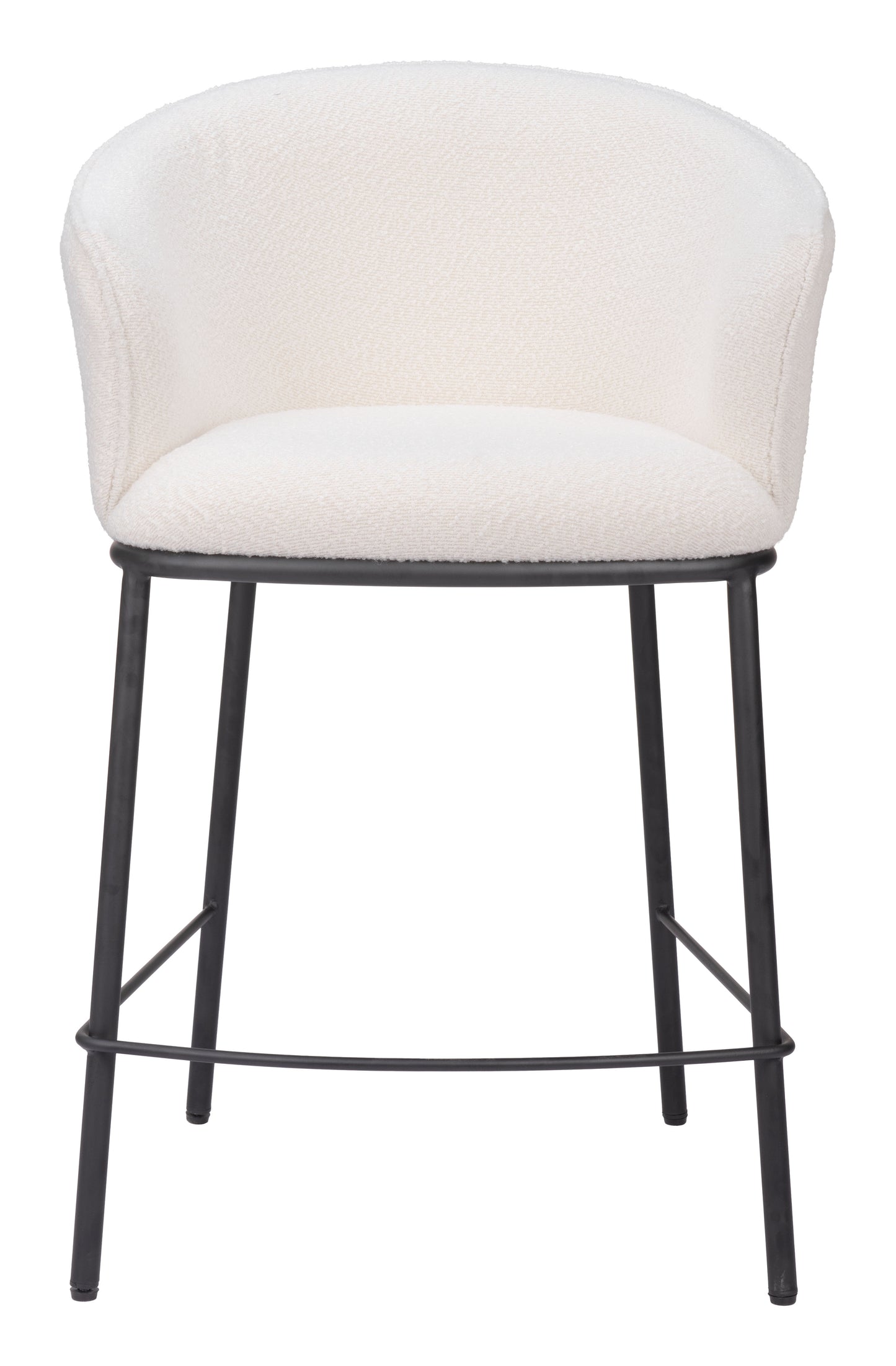Essen Counter Stool in Ivory – Modern Teddy Fabric Bar Chair