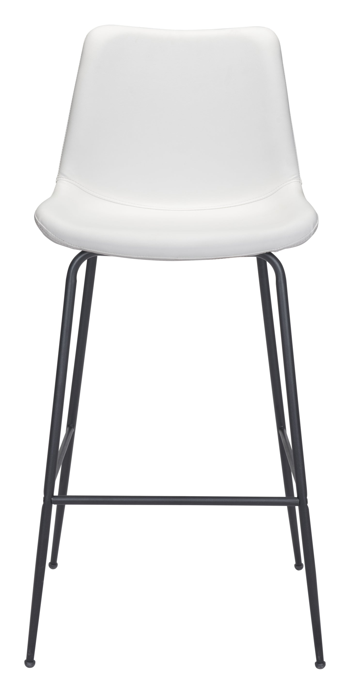 White Bar Chair – Bantry Swivel Seat with White Upholstery & Metal Base