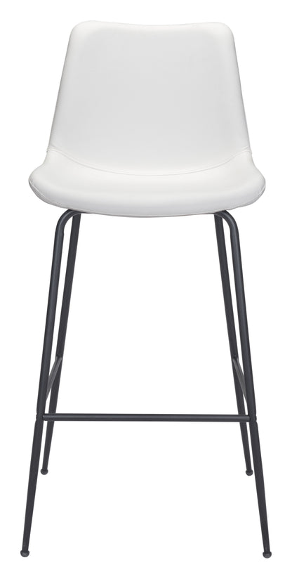 White Bar Chair – Bantry Swivel Seat with White Upholstery & Metal Base