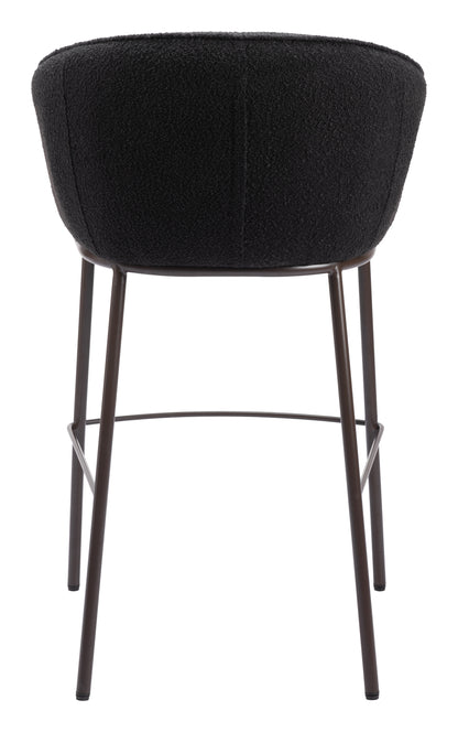 Counter Height Bar Stools – Essen Black Faux Leather with Bronze Legs
